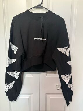 Darc Sport Black Cropped Bushida Crewneck Sweatshirt - XS oversized NWT